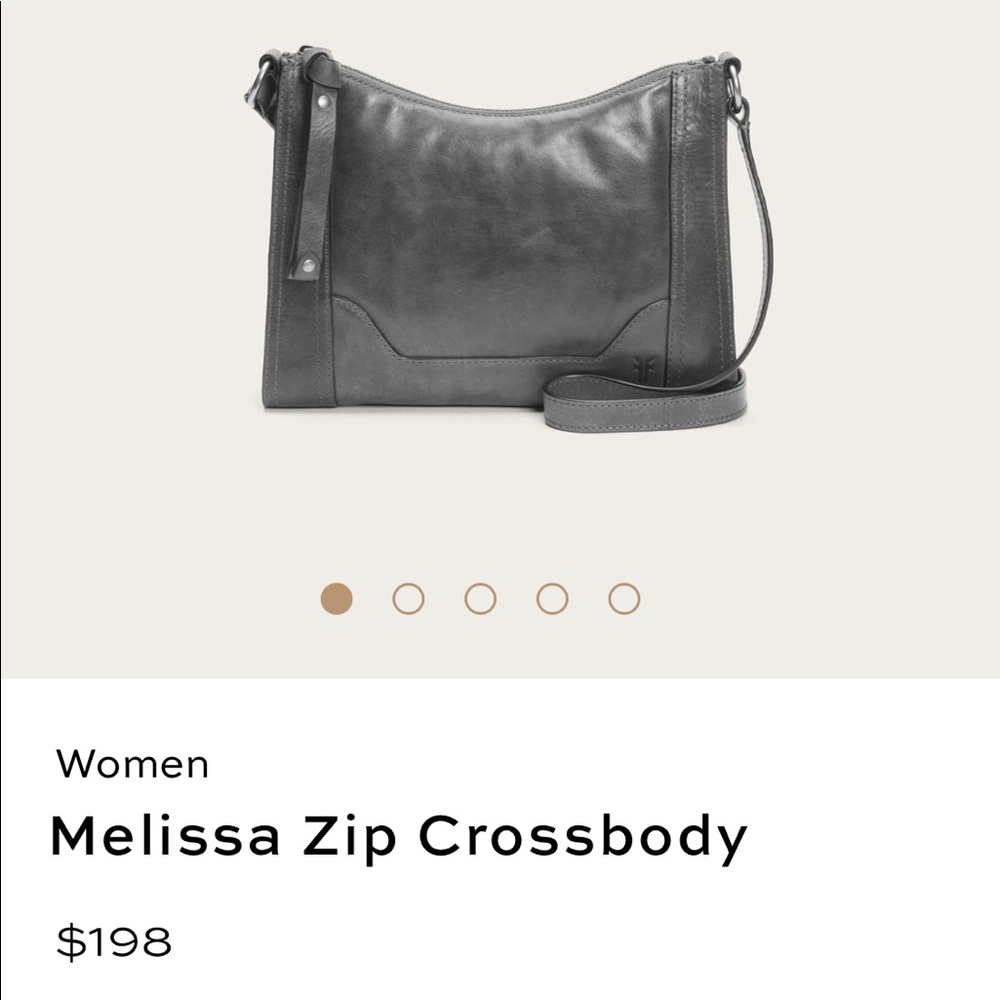 Frye Melissa zip crossbody purse color Ice gray